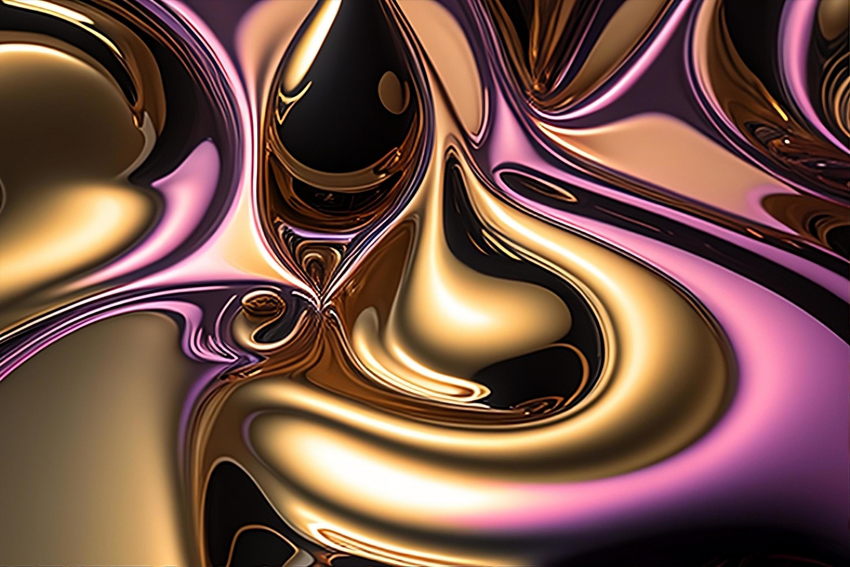 Abstract liquid background with metallic texture wallpaper digital art