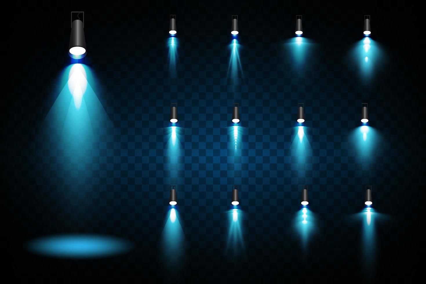 Vector blue Spotlights. Scene. Light Effects. Glow light effect.