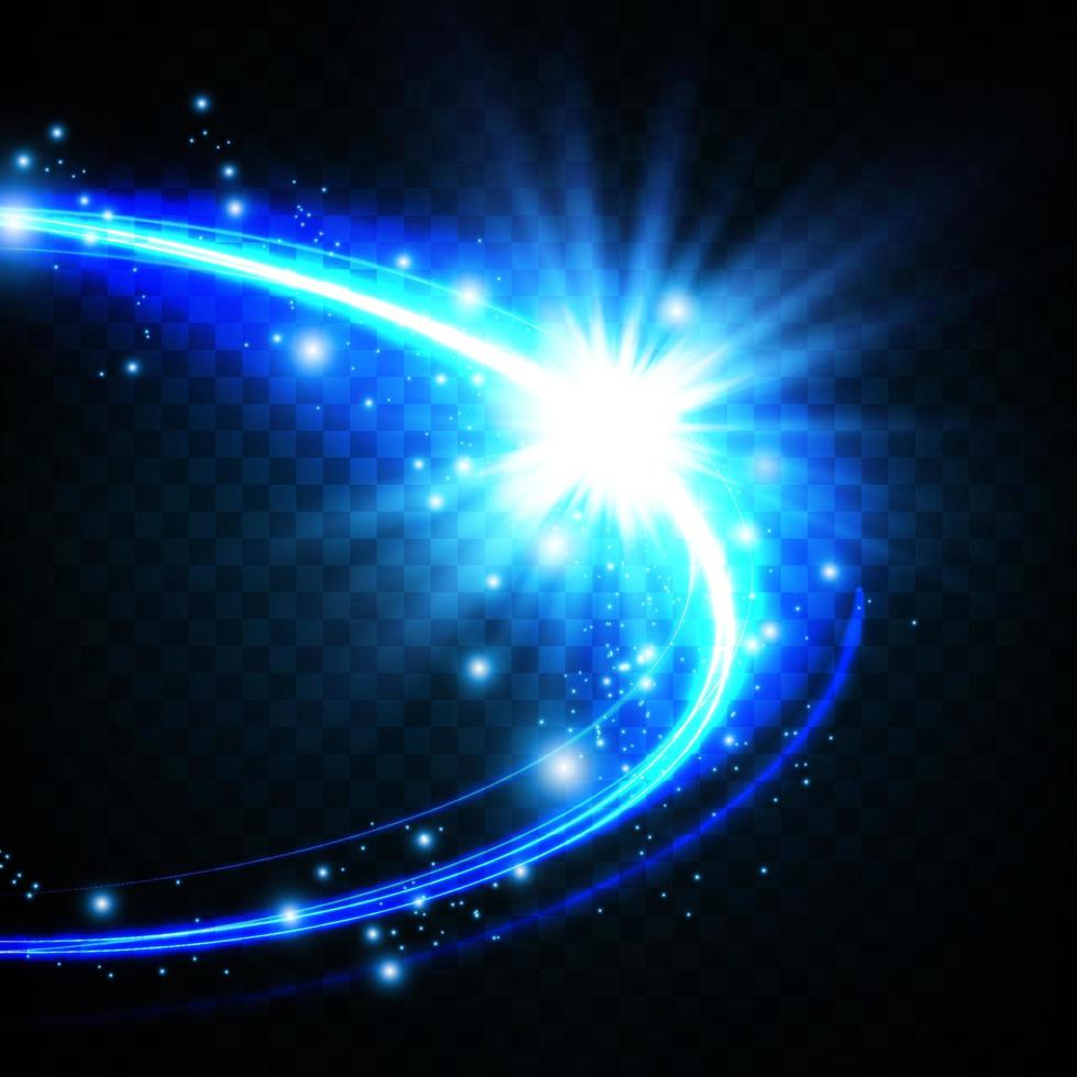Glow light effect with white and blue sparks shining with special light. White glowing light. Starlight from rays. The sun is illuminated. Bright beautiful star. Sun light. EPS10. vector