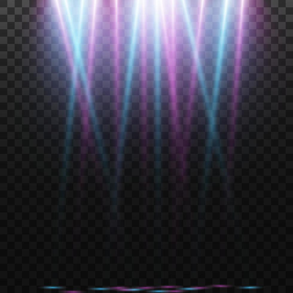 Spotlights. various forms of light, blue color. stage projector. Stage background, American spotlight beam. Light effects. Previous illustration. vector