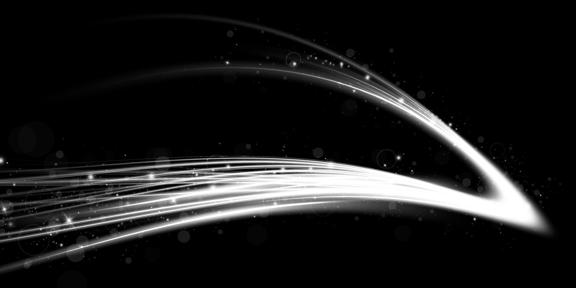 Magic spiral with sparkles. White light effect. Glitter particles with