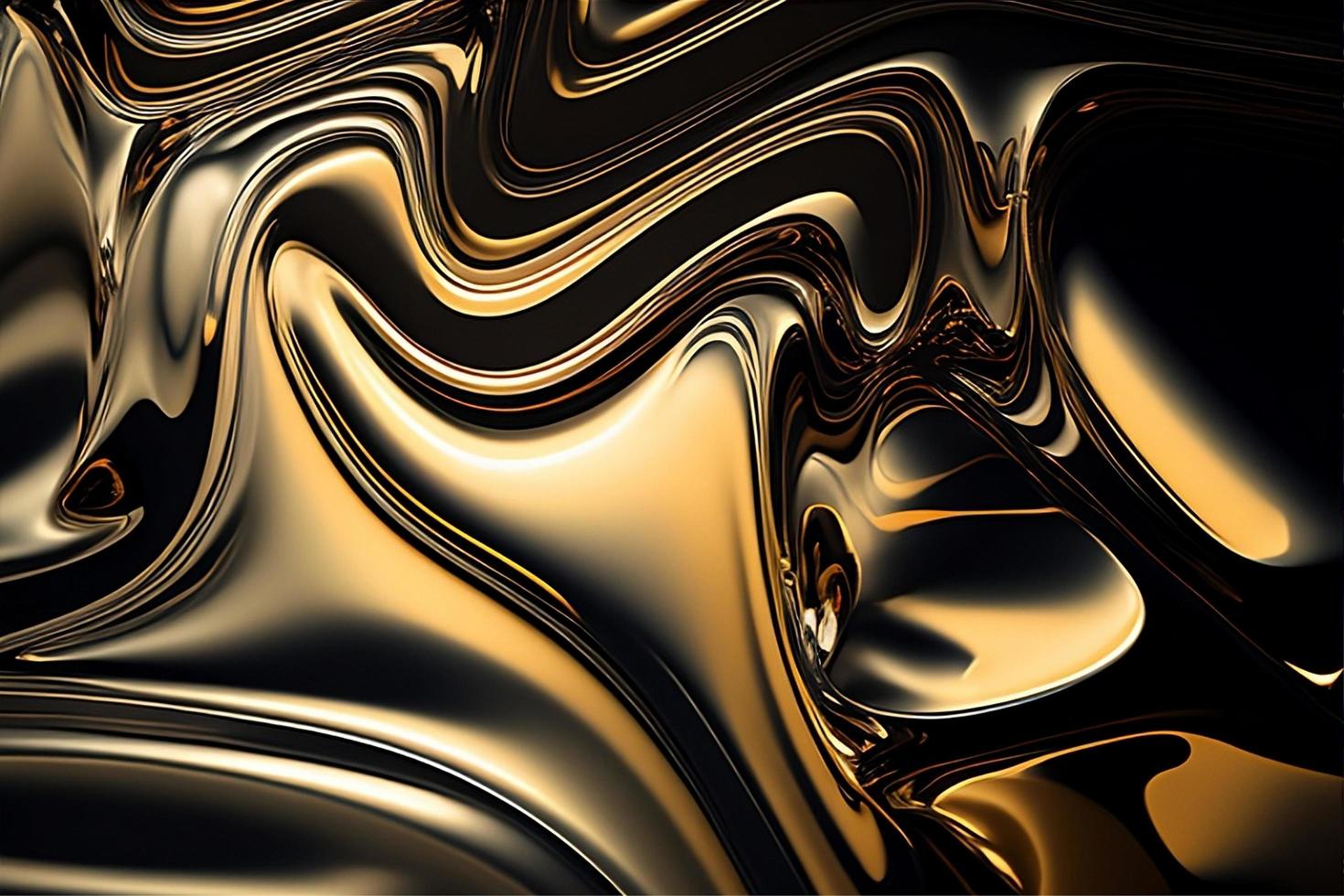 Abstract liquid background with metallic texture wallpaper digital art with generative ai photo