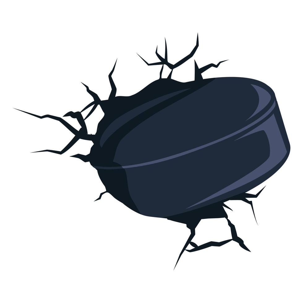 Ice Hockey Puck Crashed Into Wall Illustration 21675042 Vector Art at Vecteezy