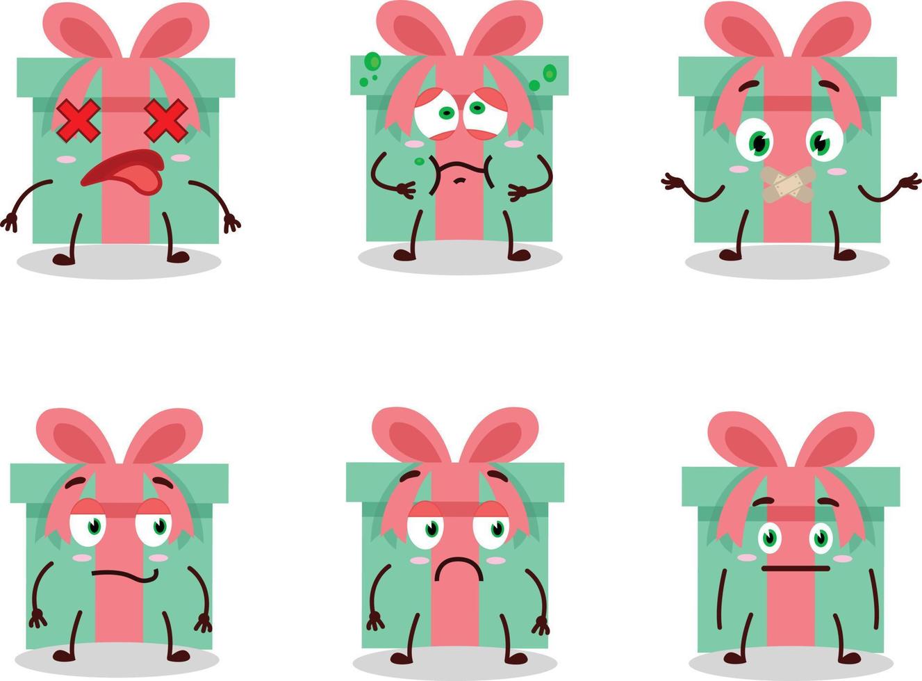 Gift cartoon in character with nope expression vector