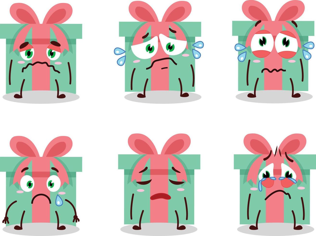 Gift cartoon in character with sad expression vector