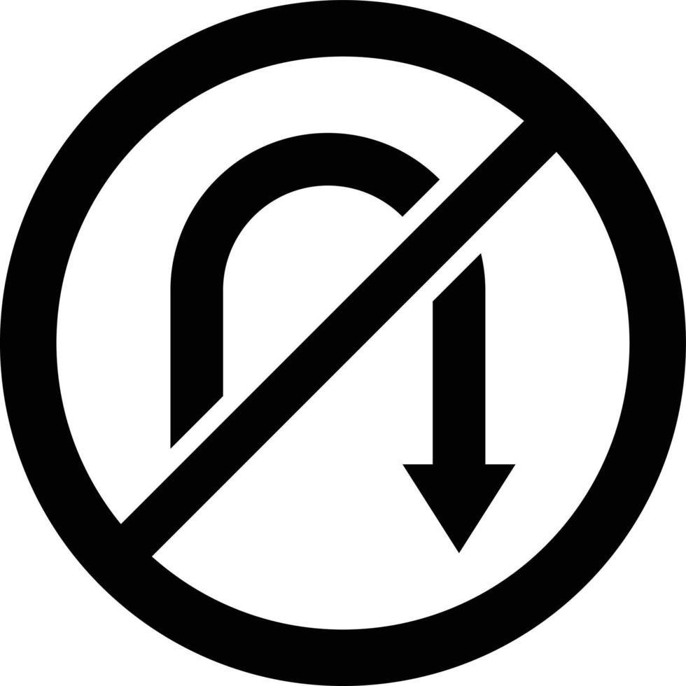 No u turn Vector Icon Design Illustration