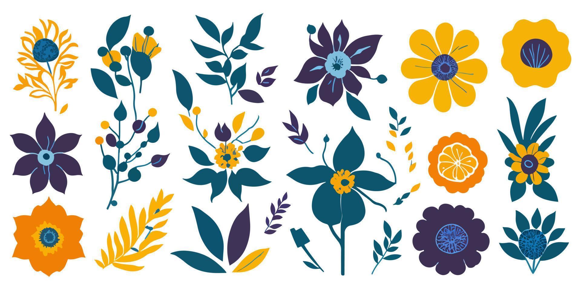 Summer Garden Design. Colorful Flowers and Blooming Blossoms vector