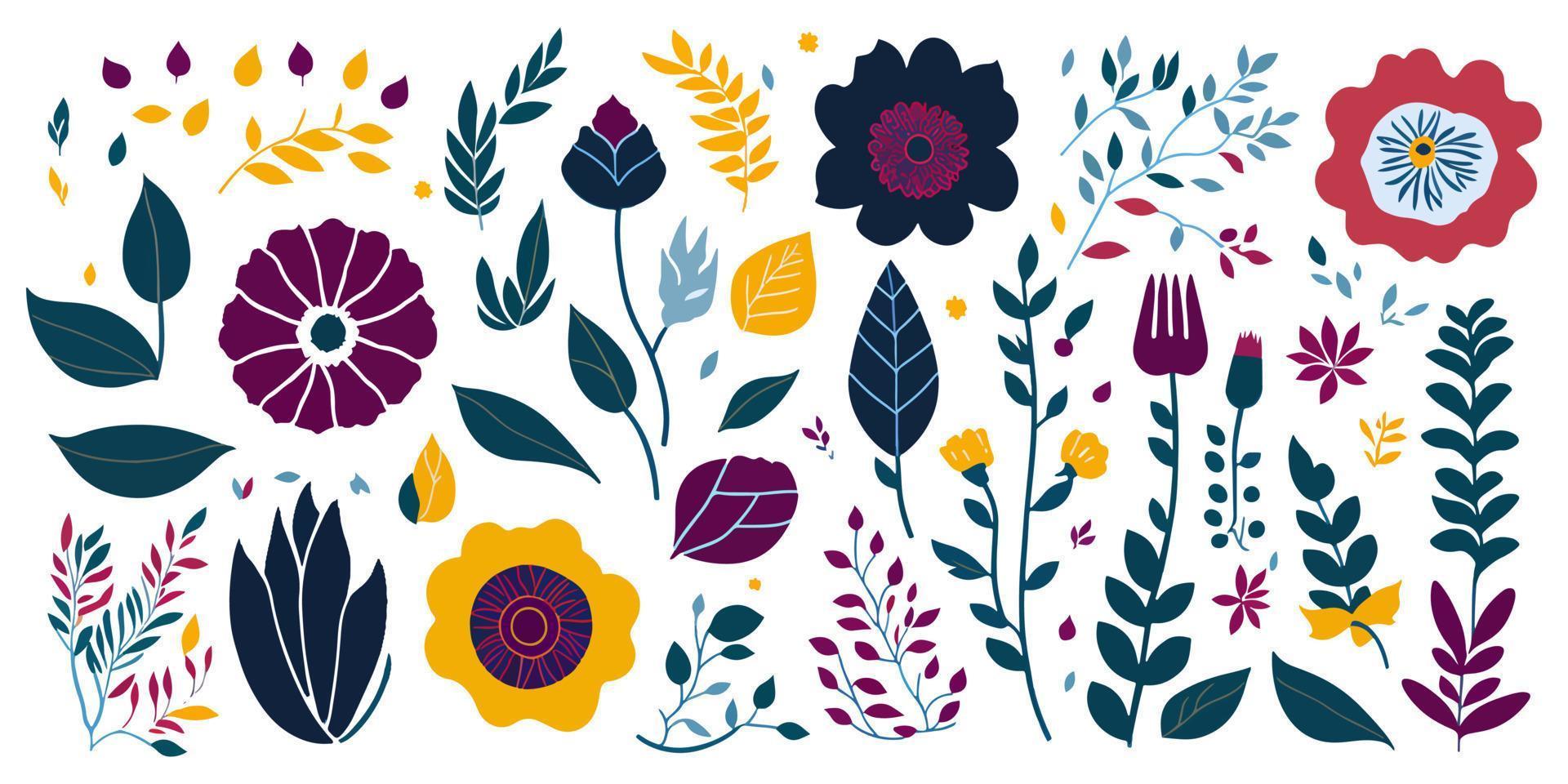 Garden Wedding Collection. Floral Elements for Invitations and Decorations vector