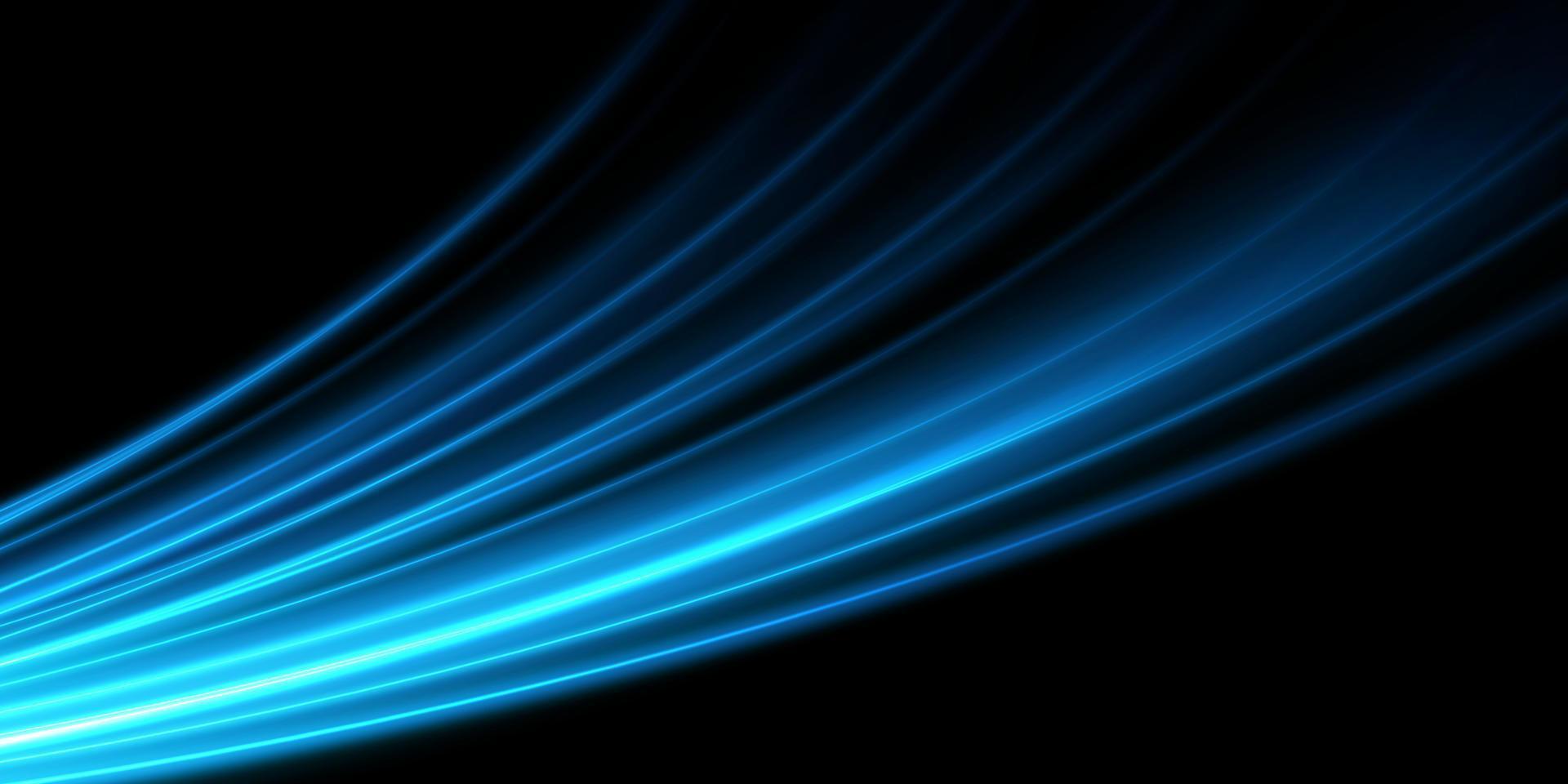 Abstract light lines of movement and speed with blue color sparkles. Light everyday glowing effect. semicircular wave, light trail curve swirl, car headlights vector