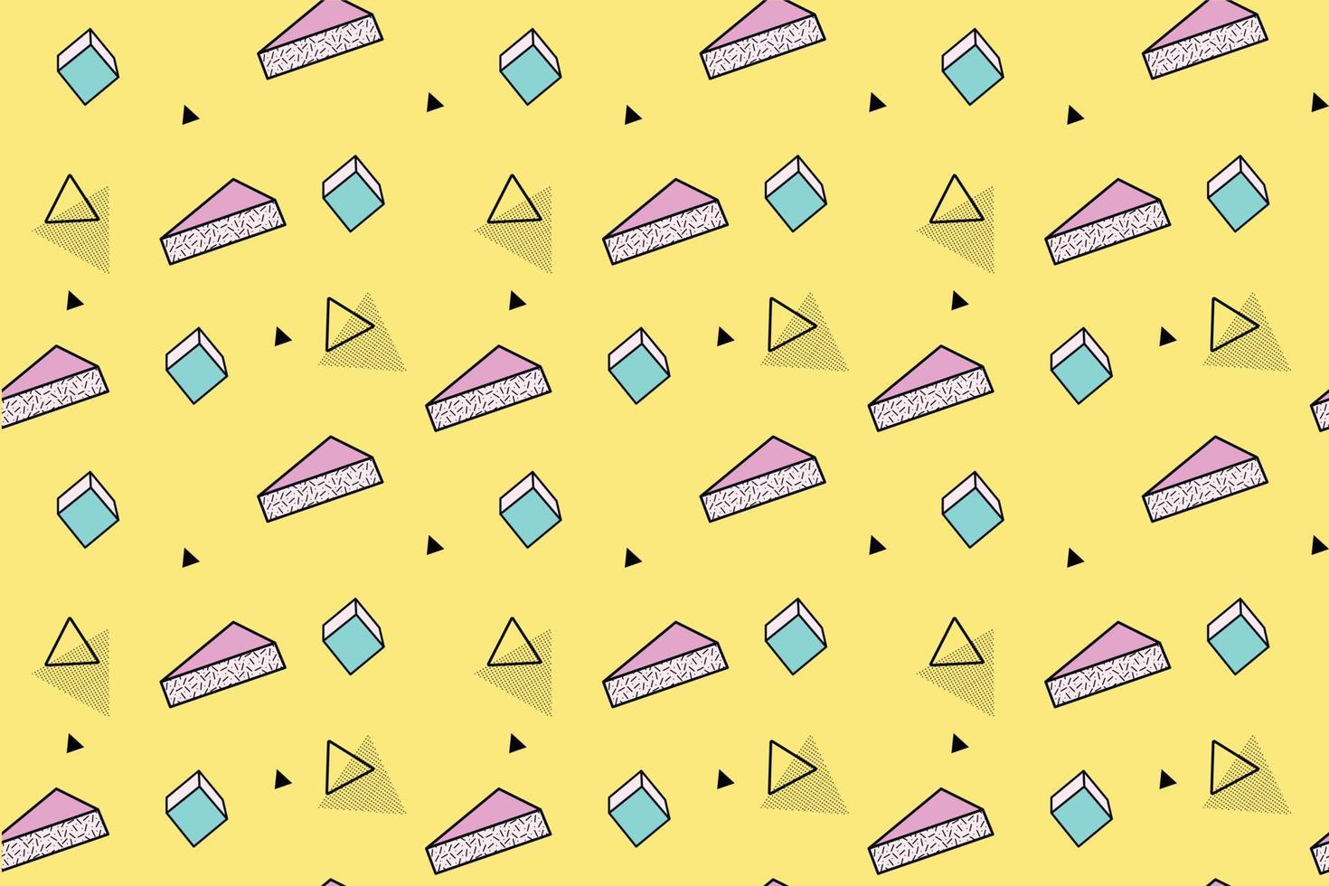 3D Memphis Pattern vector