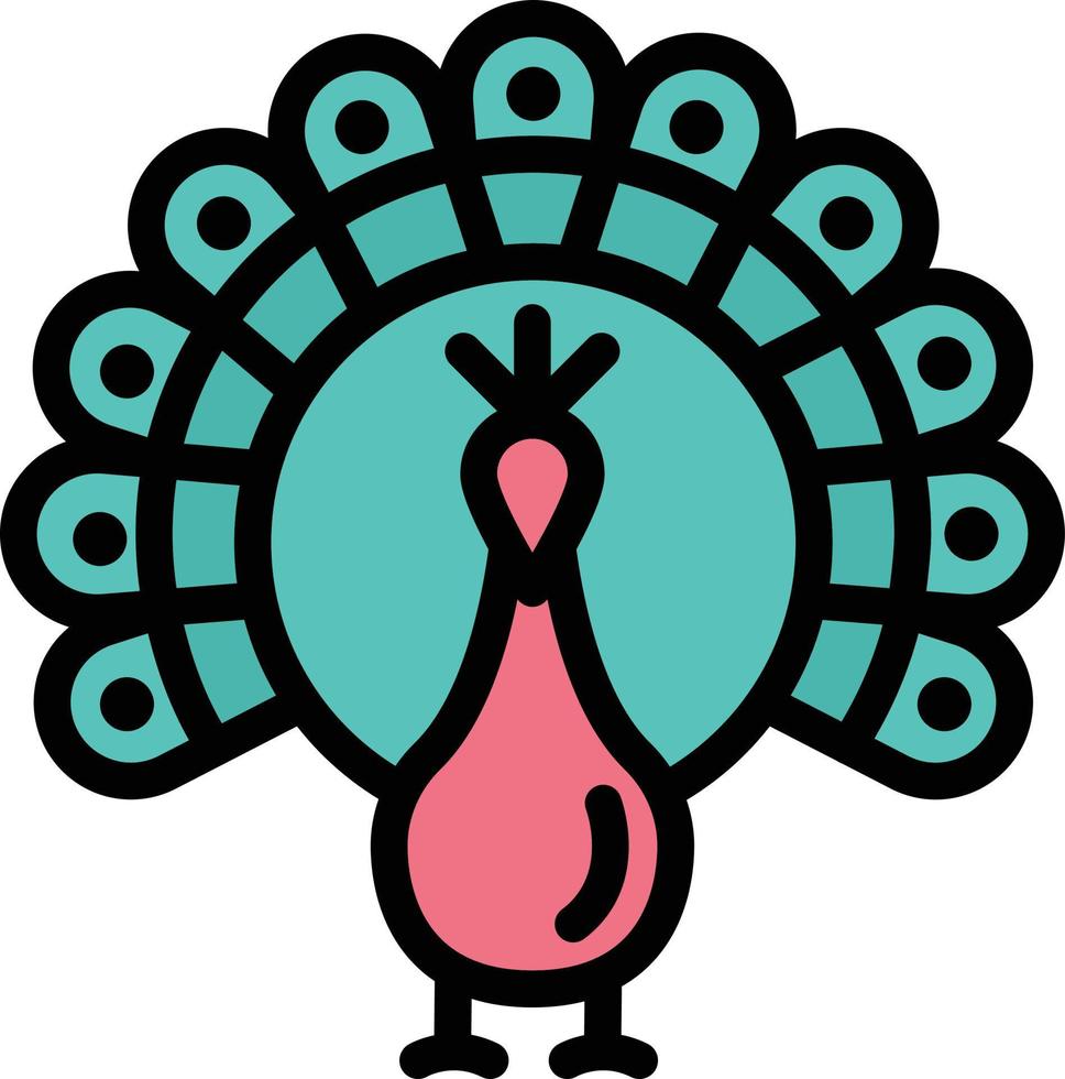 ilustración de diseño de icono de vector de pavo real