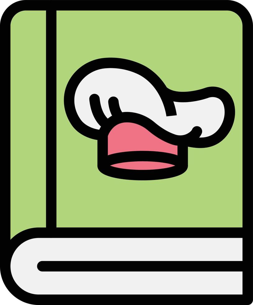 Ilustración de diseño de icono de vector de libro de chef