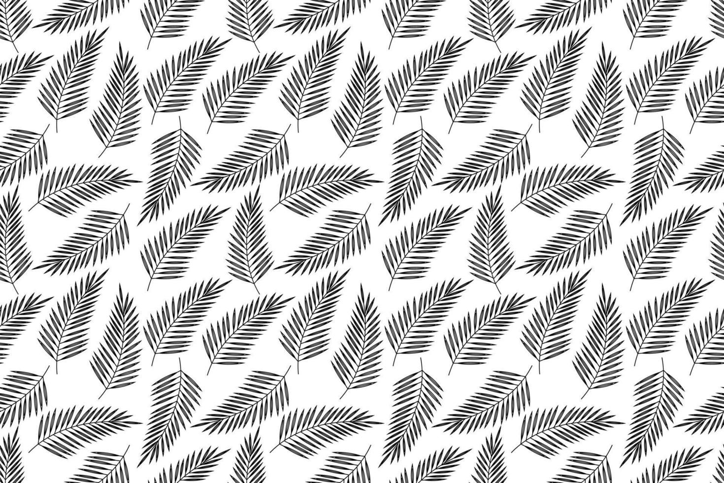 Leaves Black-White Background vector