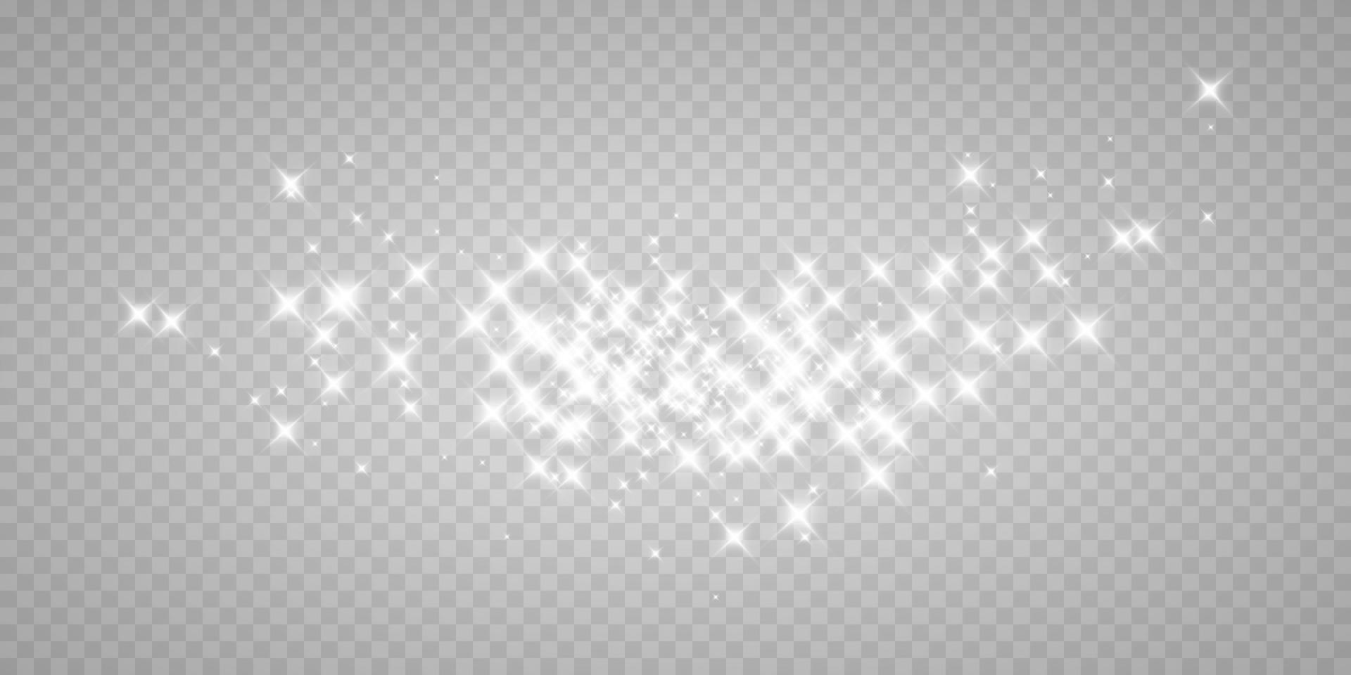 White sparks and stars shine with special light. vector