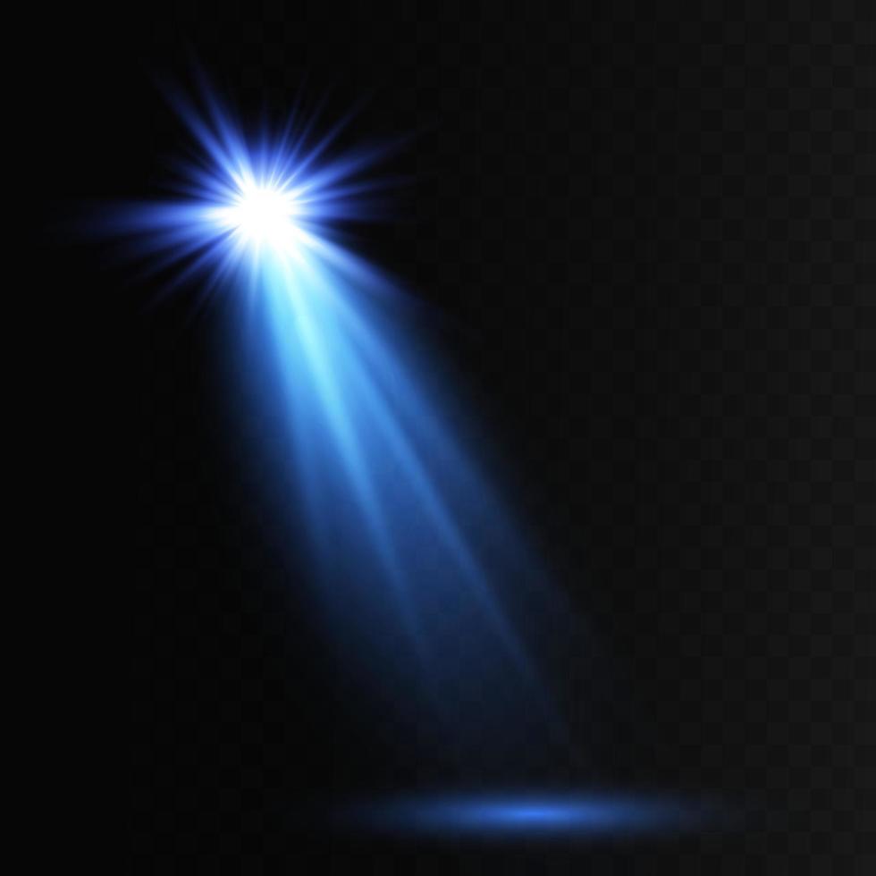 Vector blue Spotlights. Scene. Light Effects. Glow light effect.