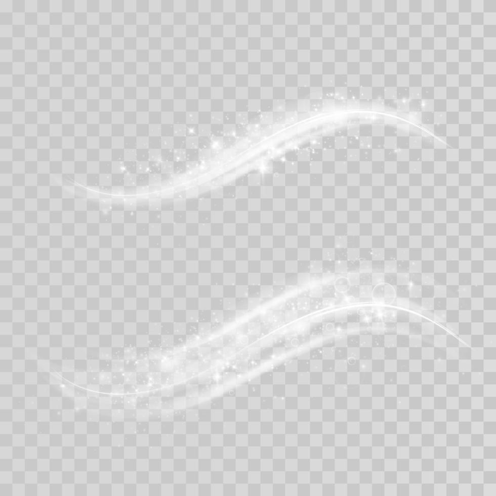 Abstract light lines of motion and speed in white color. Light everyday glowing effect. semicircular wave, light trail curve swirl vector