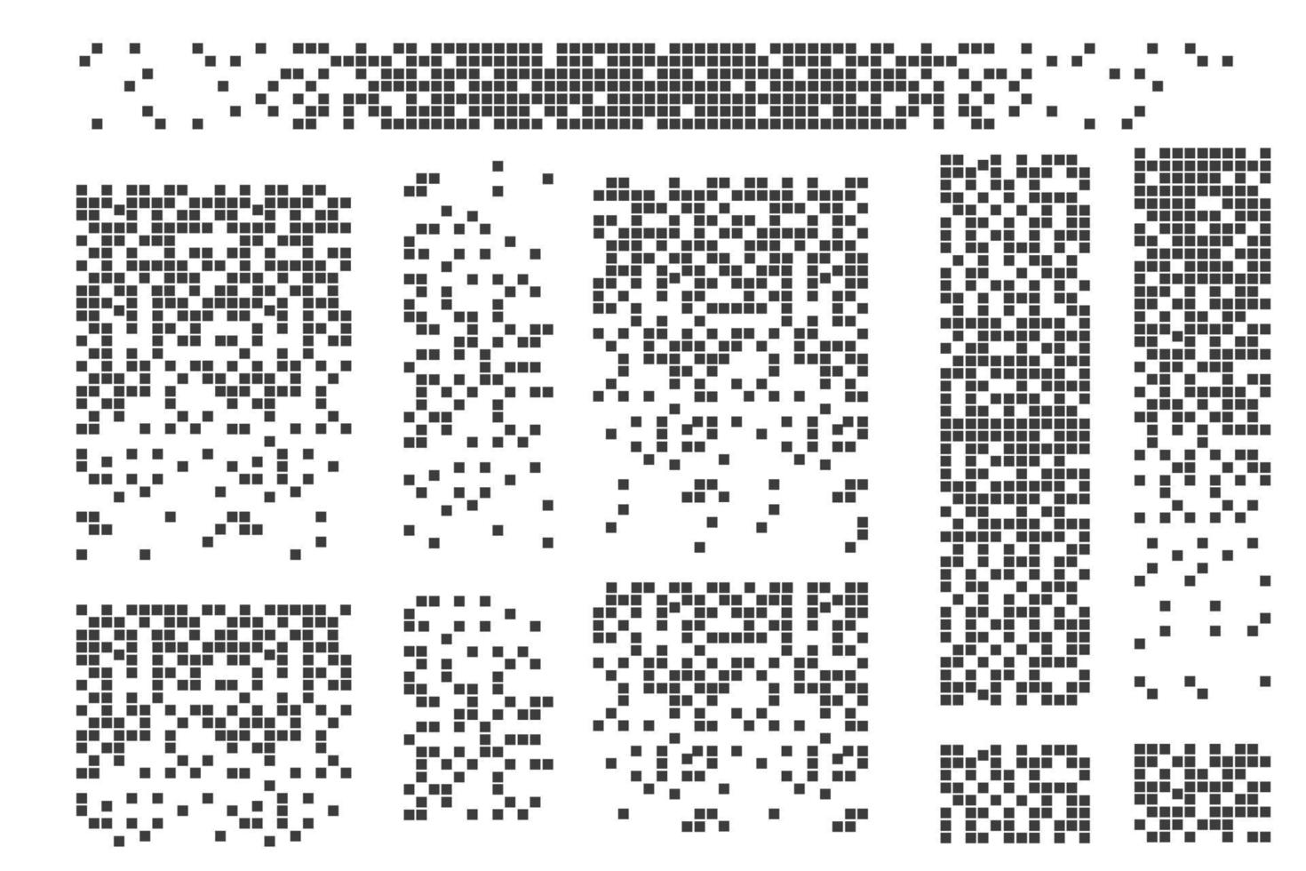 disuelto lleno cuadrado punteado vector icono con desintegración efecto. vector rectángulo elementos son agrupados. aislado en blanco antecedentes.