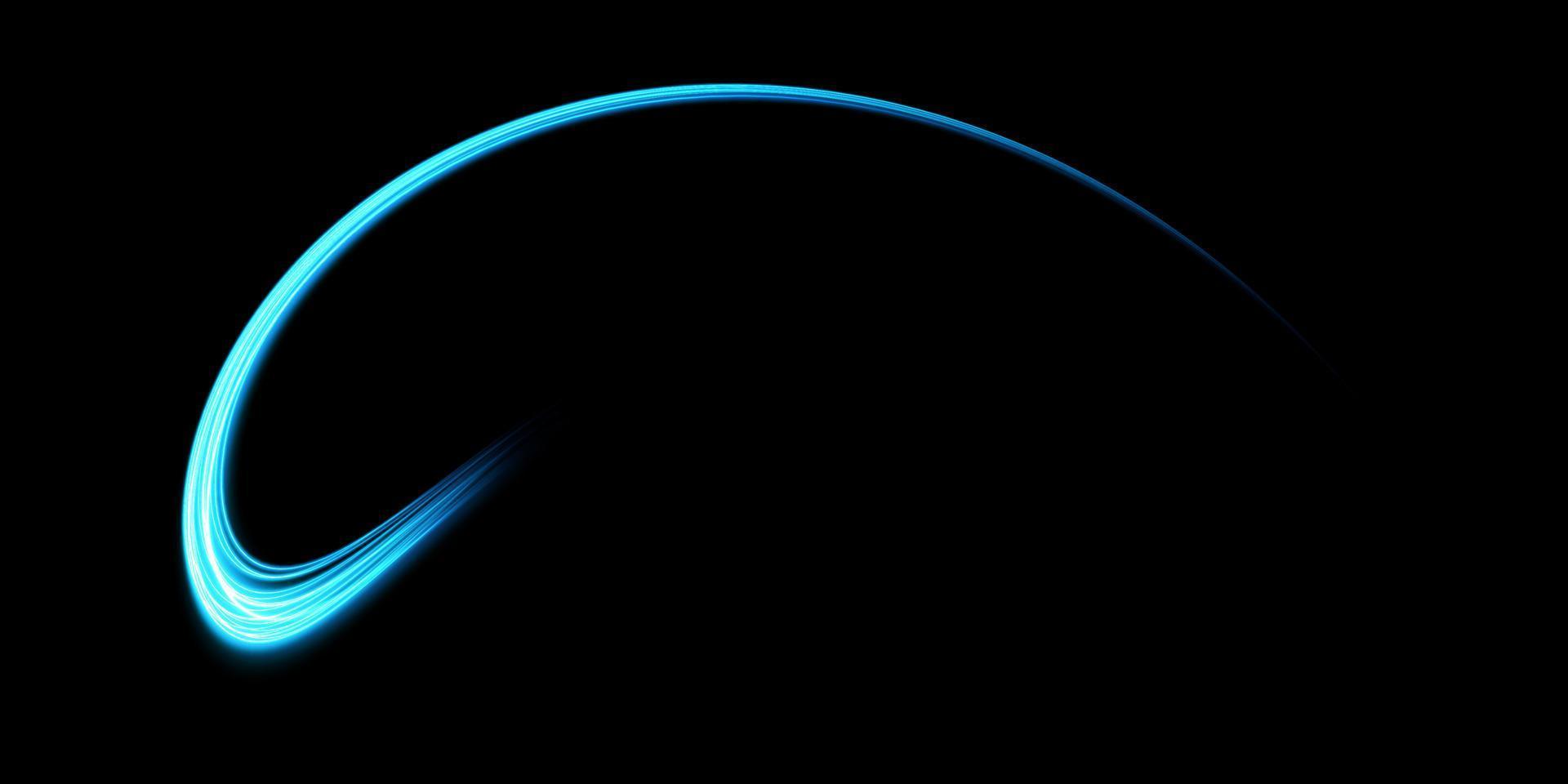 Abstract light lines of movement and speed with blue color sparkles. Light everyday glowing effect. semicircular wave, light trail curve swirl, car headlights, incandescent optical fiber png. vector