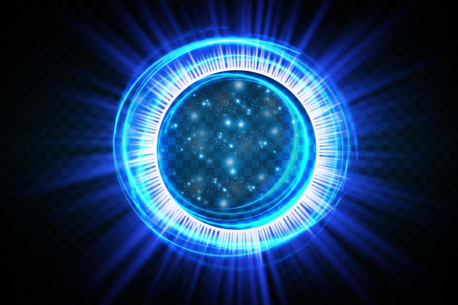 Glow light effect with white and blue sparks shining with special light. White glowing light. Starlight from rays. The sun is illuminated. Bright beautiful star. Sun light. vector