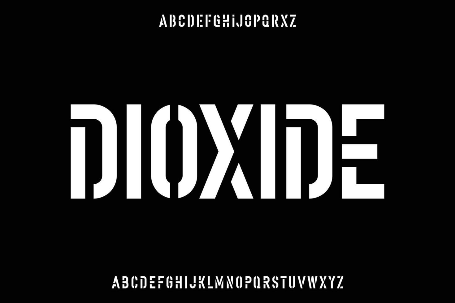 Modern condense stencil font vector with alternate