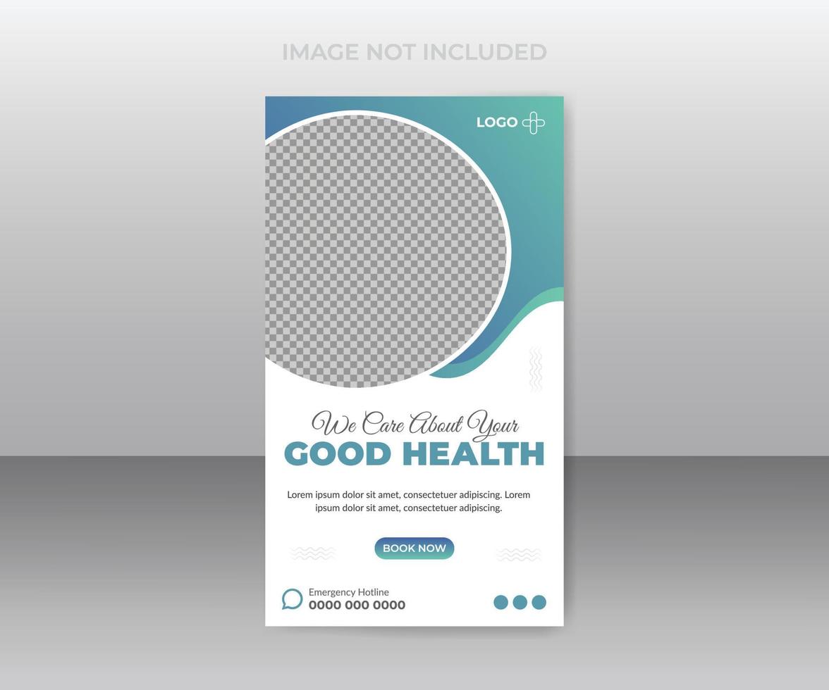 Medical healthcare social media story web banner design template vector