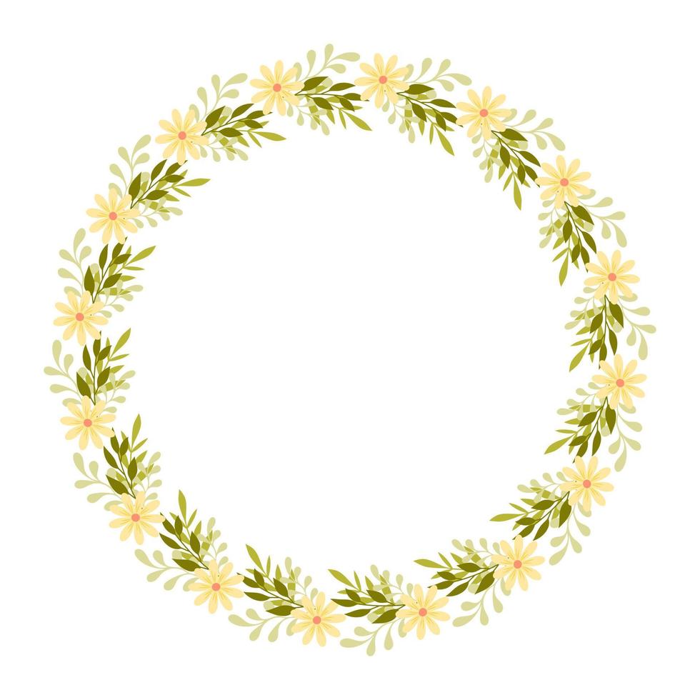 Clip art of hand drawn wreath wild flowers on isolated background. Design for mothers day, springtime and summertime celebration, scrapbooking, wedding invitation, textile, home decor. vector
