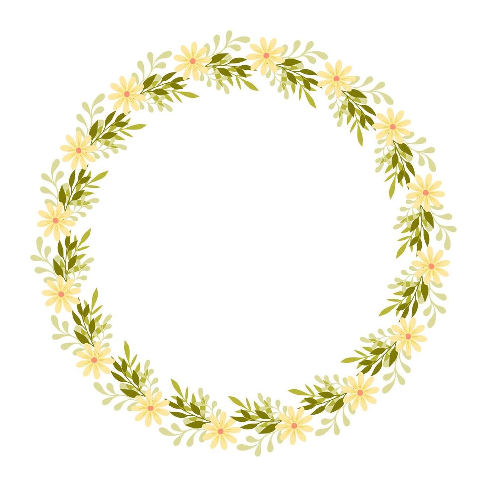 Clip art of hand drawn wreath wild flowers on isolated background. Design for mothers day, springtime and summertime celebration, scrapbooking, wedding invitation, textile, home decor. vector