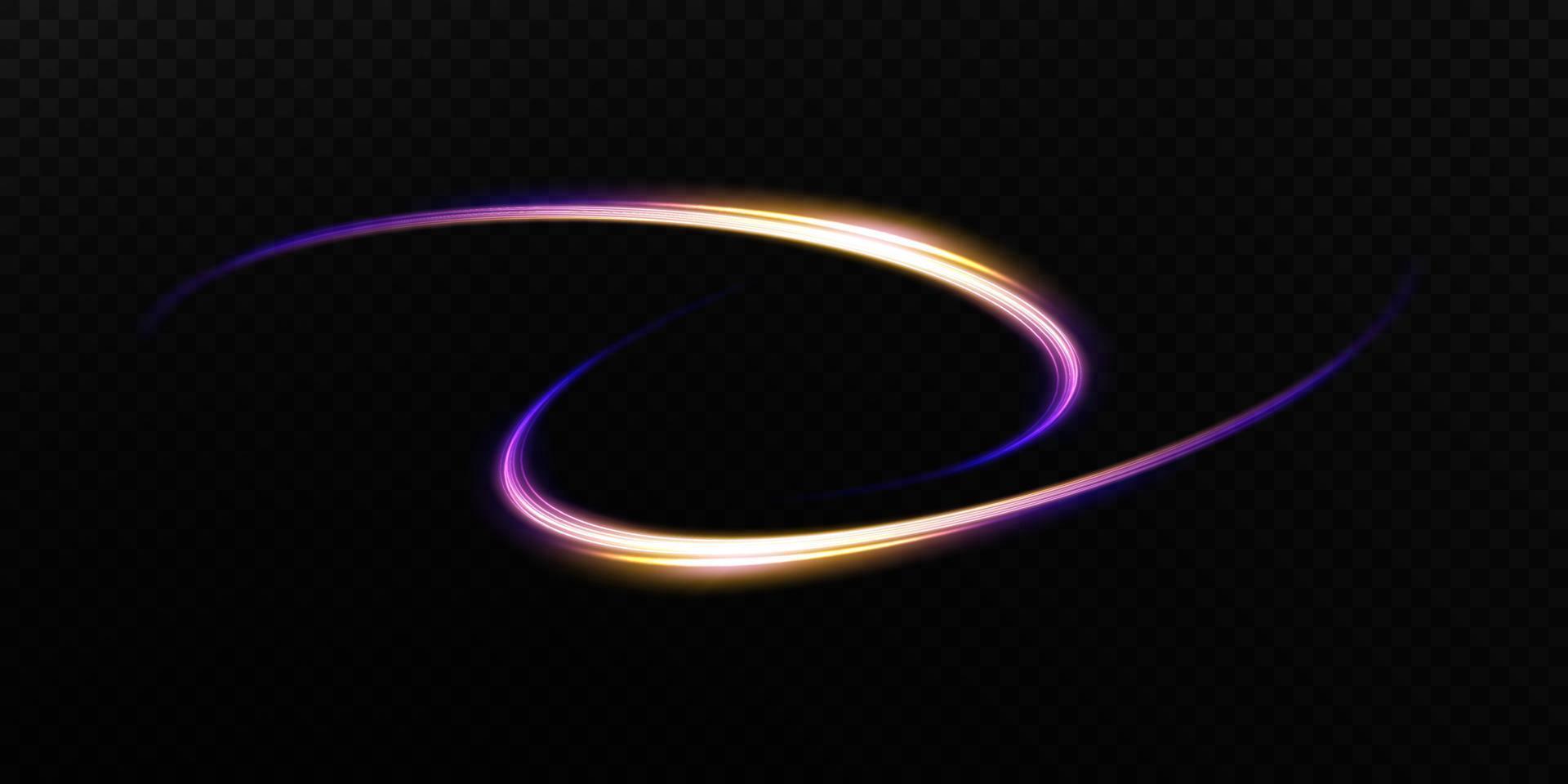 Abstract light lines of movement and speed with white color glitters. Light everyday glowing effect. semicircular wave, light trail curve swirl, car headlights, incandescent optical fiber png. vector