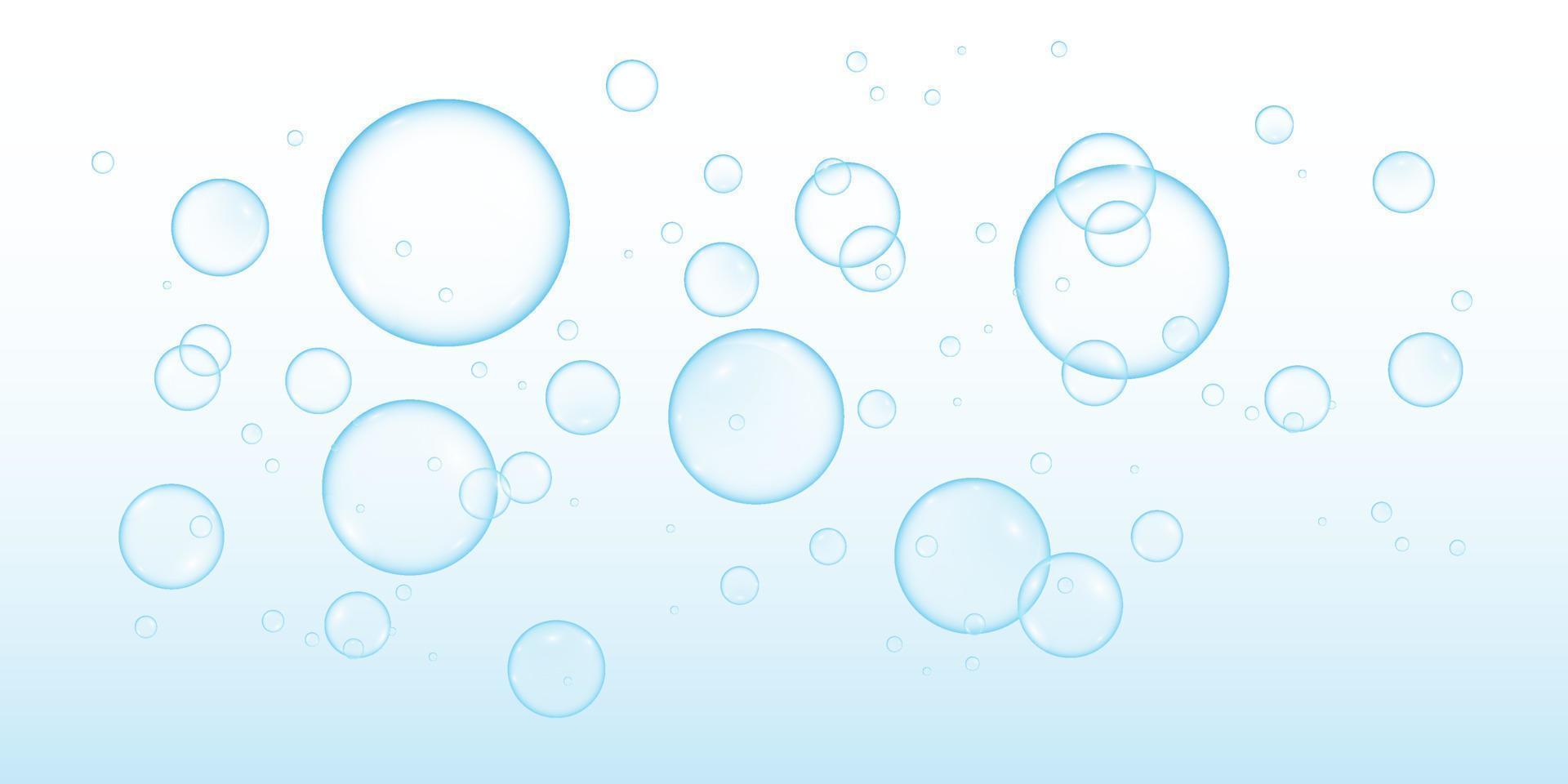 Colorful soap bubbles to create a design. Realistic soap bubbles. vector