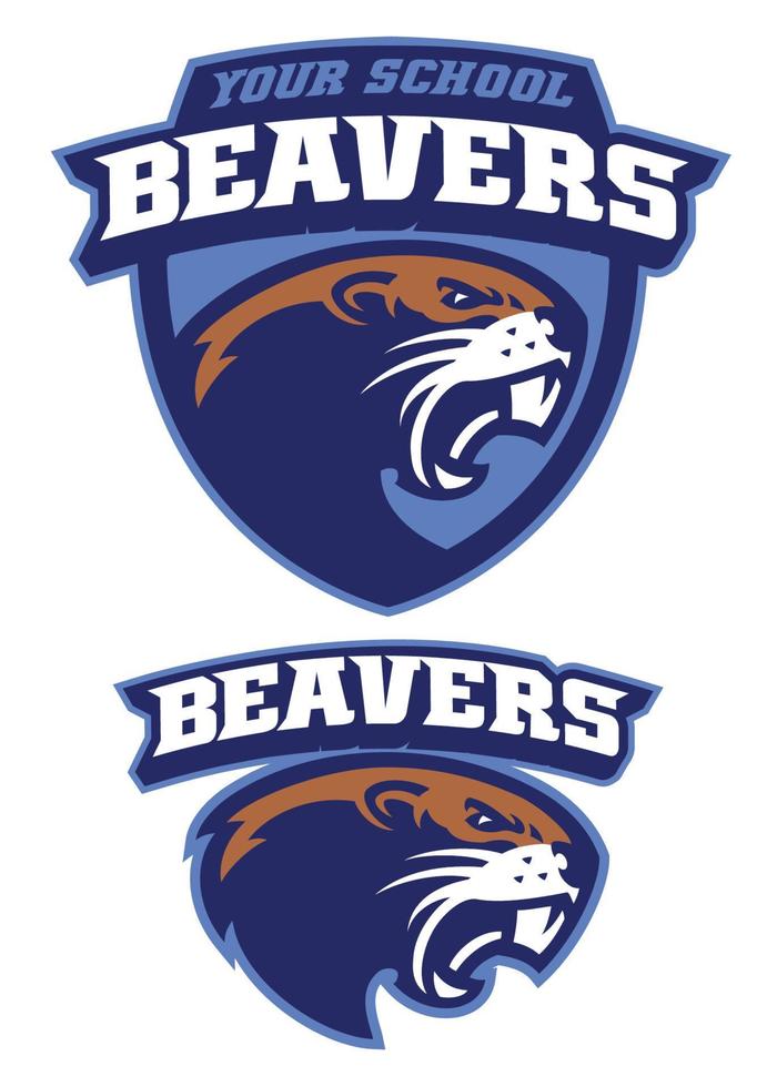 angry beaver mascot head vector