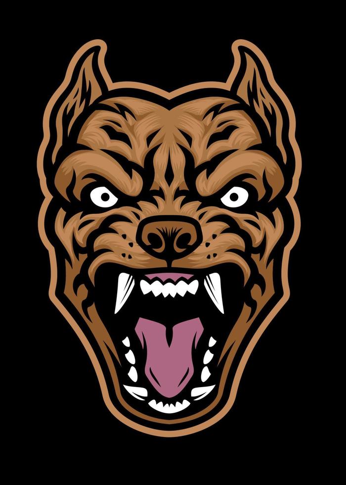 Aggressive pitbull head vector