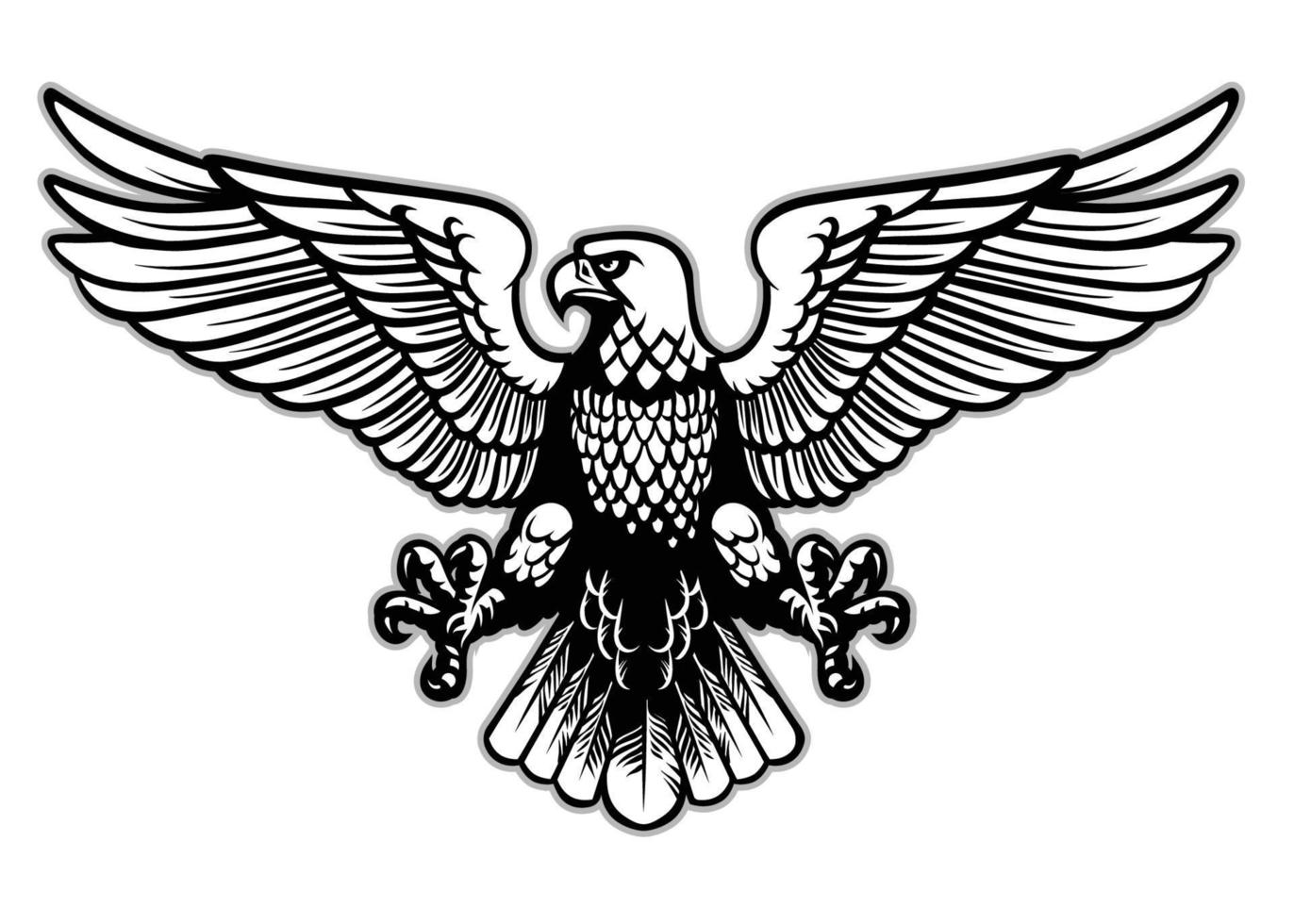 Black and white heraldry eagle vector