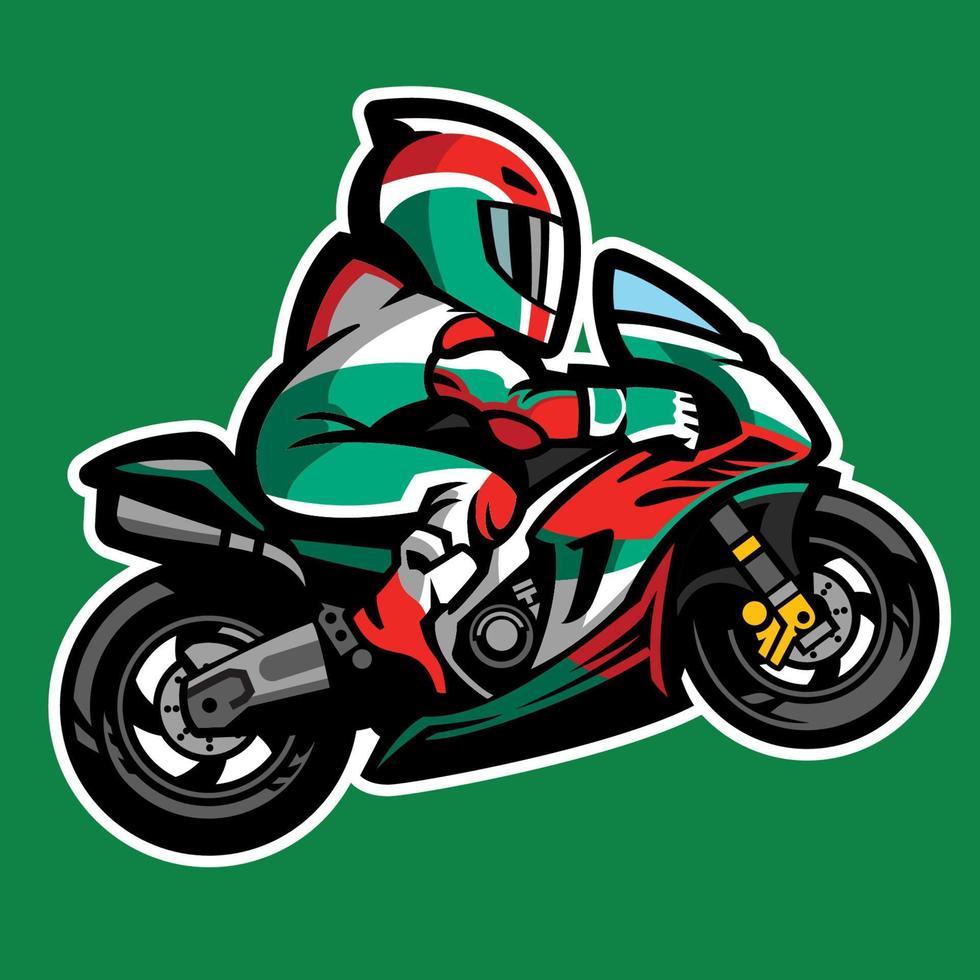 Cartoon style of sportbike wheelie vector