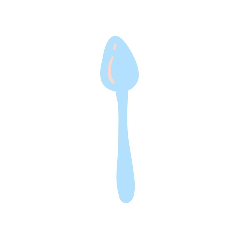 Cartoon Color Cute Spoon Kitchen Icon. Vector