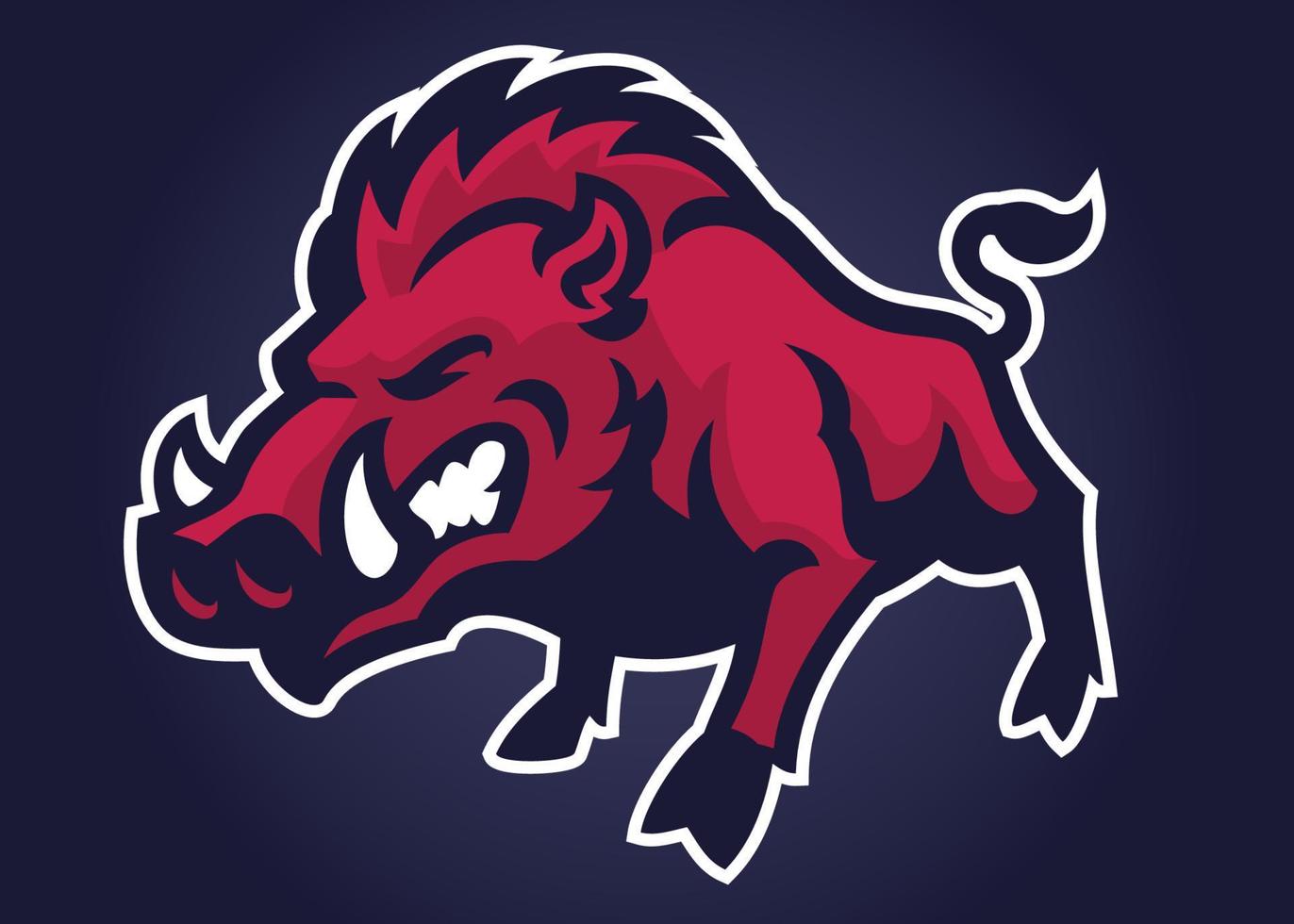 Angry of Wild hog mascot vector