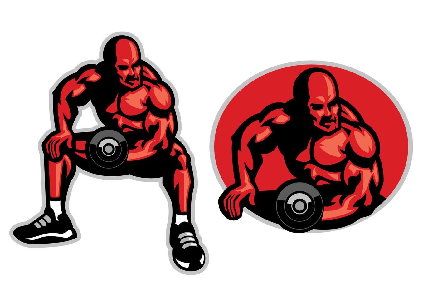 bodybuilder with dumble vector