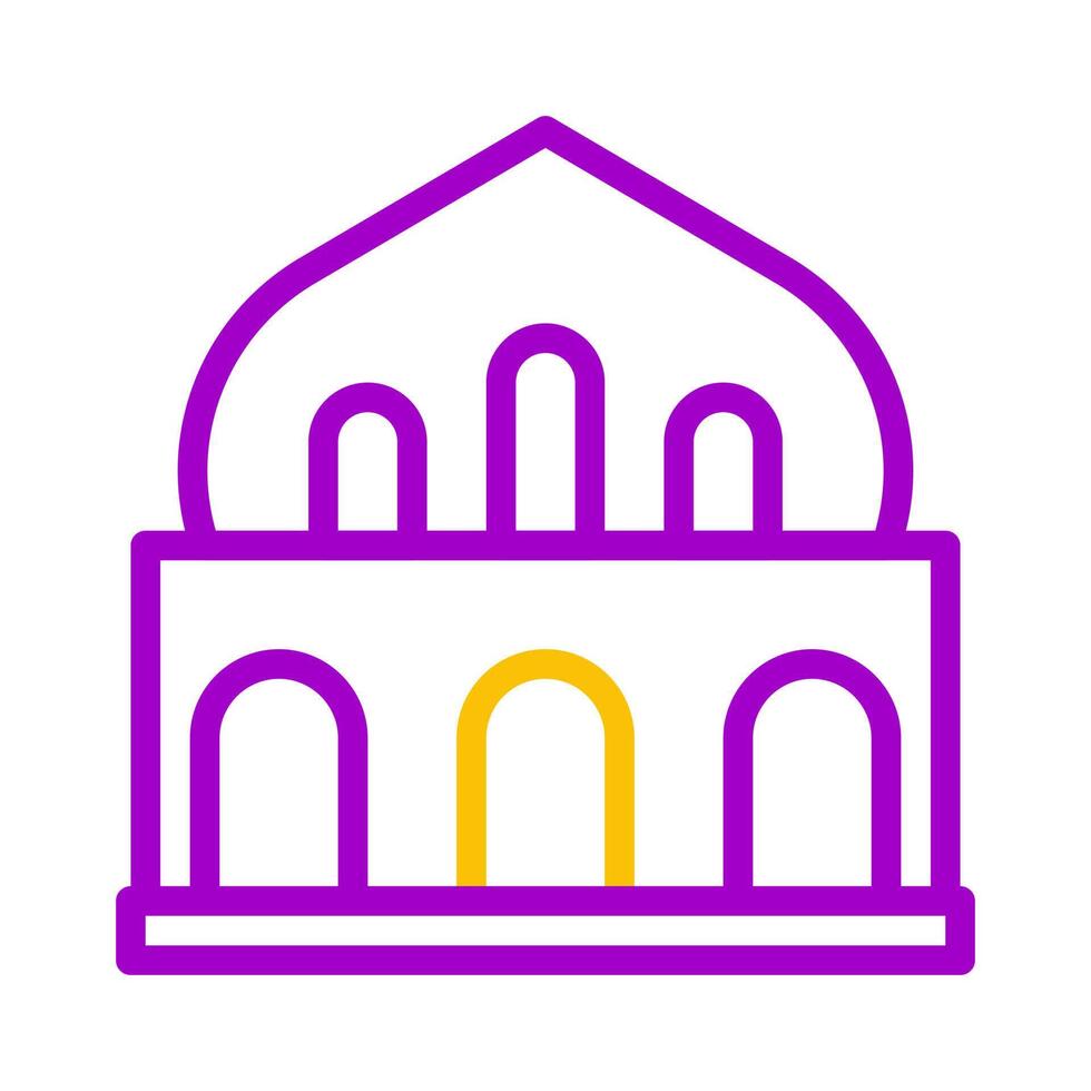 mosque icon duocolor purple yellow style ramadan illustration vector element and symbol perfect.