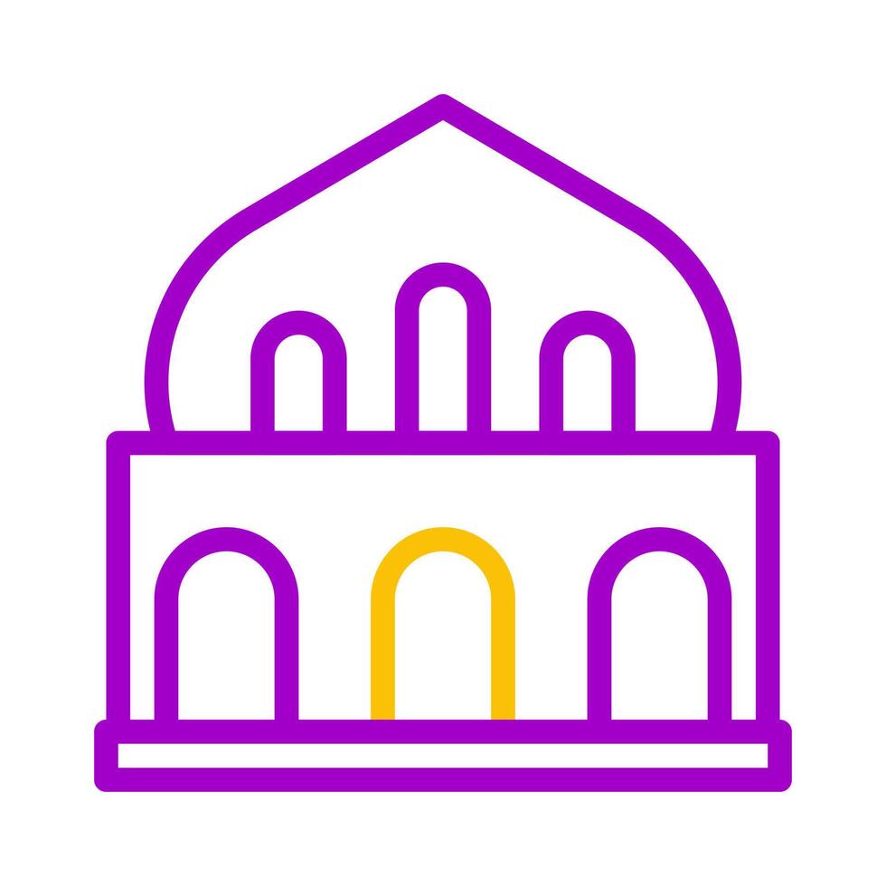 mezquita icono duocolor púrpura amarillo estilo Ramadán ilustración vector elemento y símbolo Perfecto.