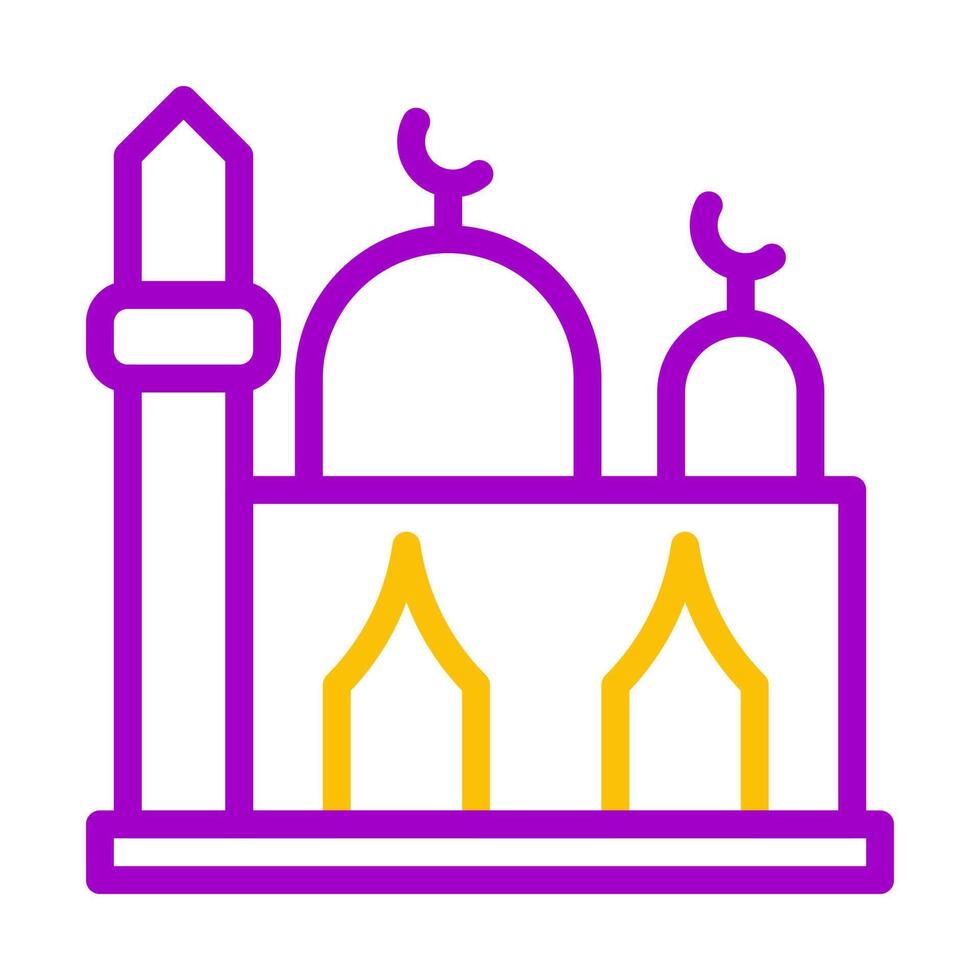 mosque icon duocolor purple yellow style ramadan illustration vector element and symbol perfect.