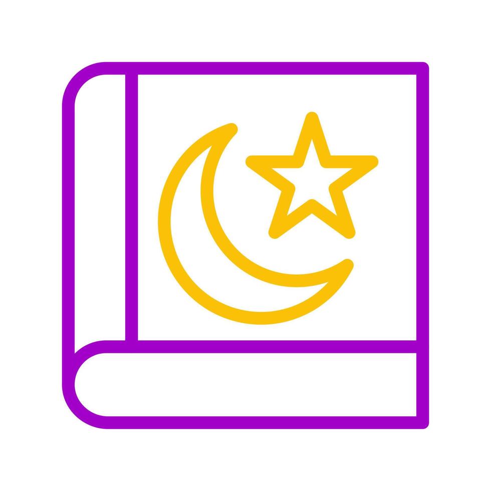 quran icon duocolor purple yellow style ramadan illustration vector element and symbol perfect.