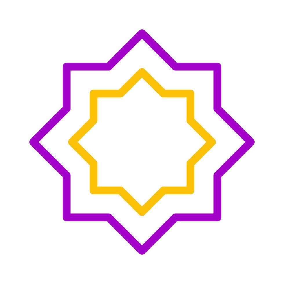 decoration icon duocolor purple yellow style ramadan illustration vector element and symbol perfect.