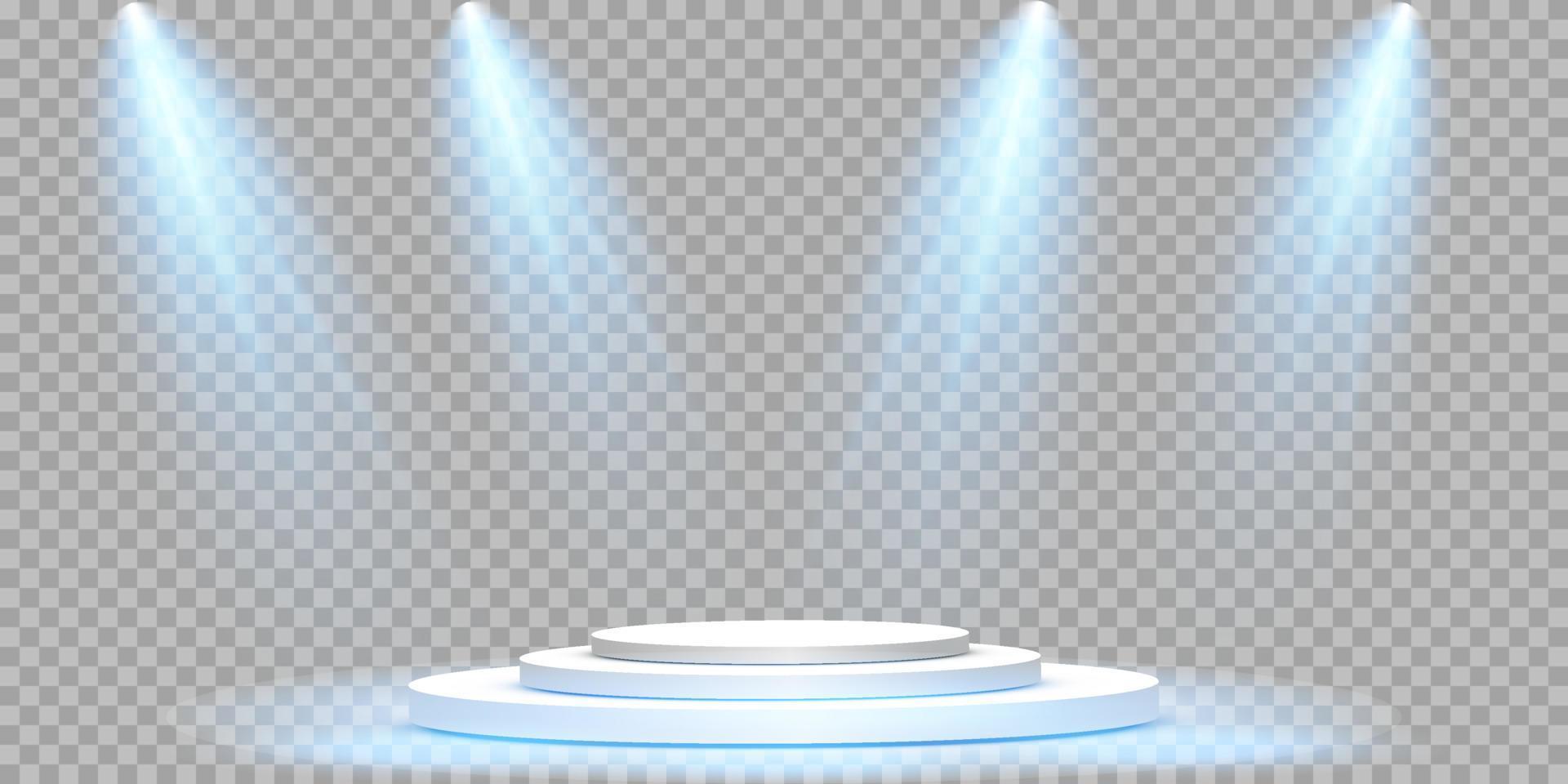 Vector blue Spotlights. Scene. Light Effects. Glow light effect.