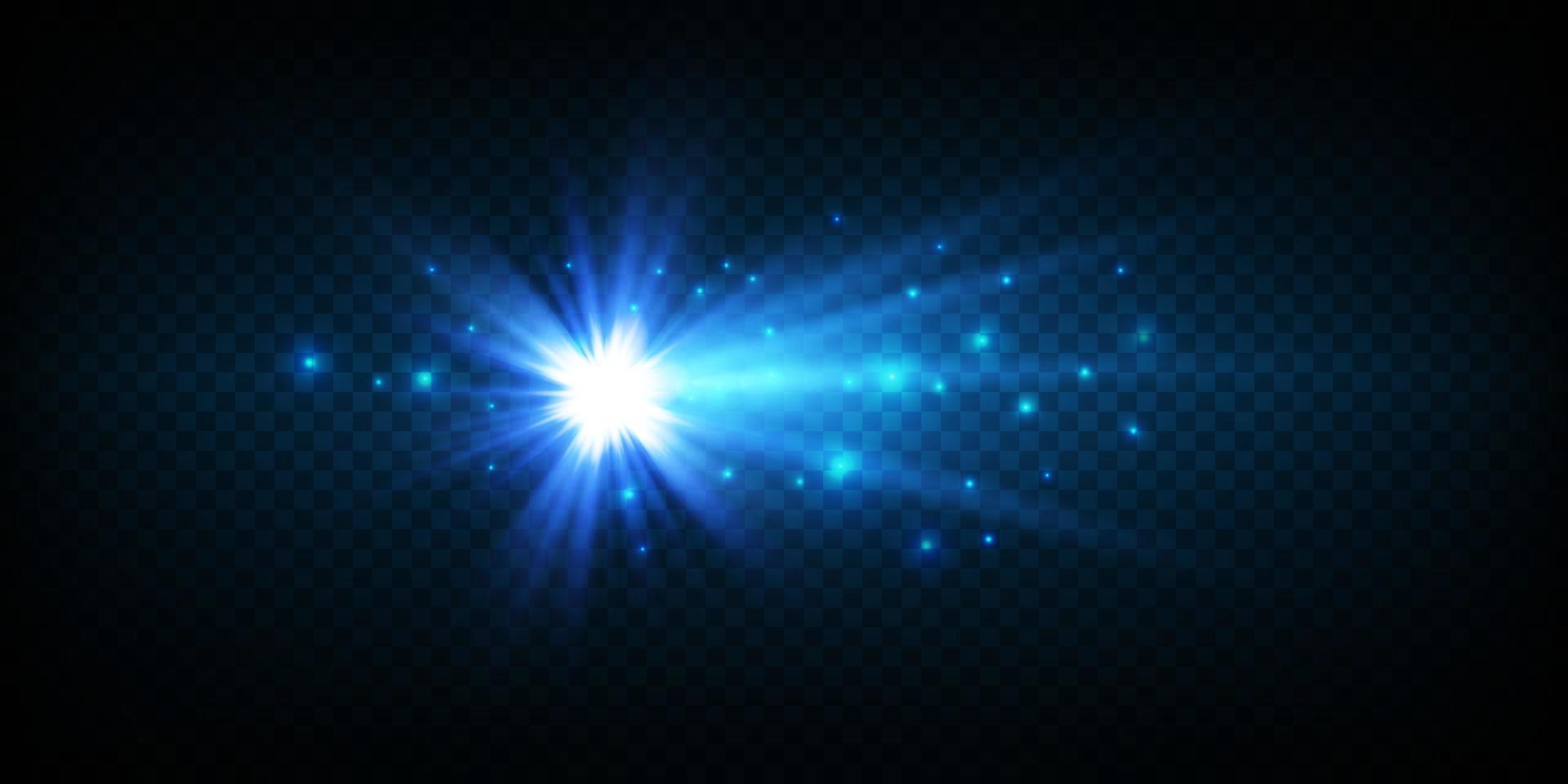 Glow light effect with white and blue sparks shining with special light. White glowing light. Starlight from rays. The sun is illuminated. Bright beautiful star. Sun light. EPS10. vector