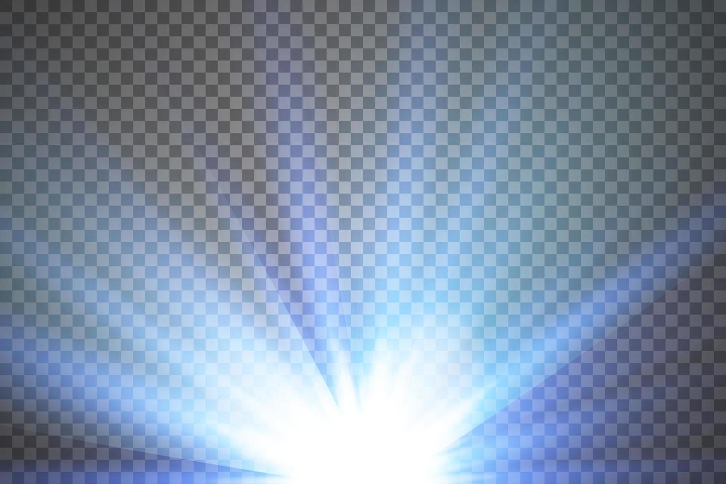 Glow light effect with white and blue sparks shining with special light. White glowing light. Starlight from rays. The sun is illuminated. Bright beautiful star. Sun light. EPS10. vector