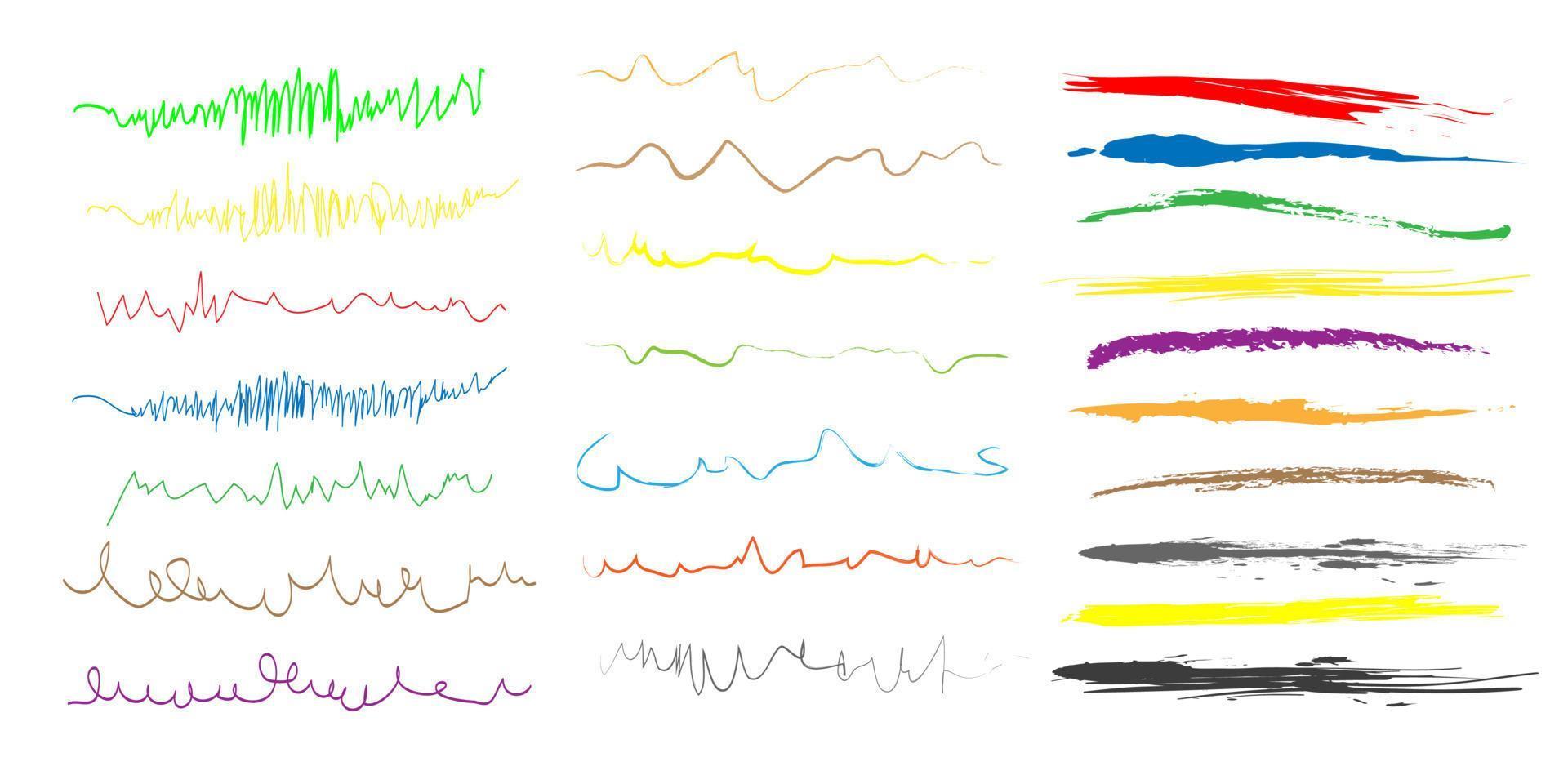 Set of Chaotic continuous lines. vector