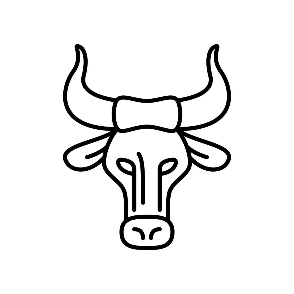 Taurus Zodiac Sign Black Thin Line Icon. Vector