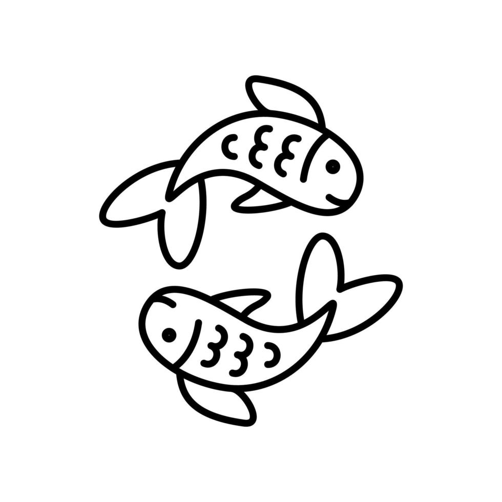 Pisces Zodiac Sign Black Thin Line Icon. Vector
