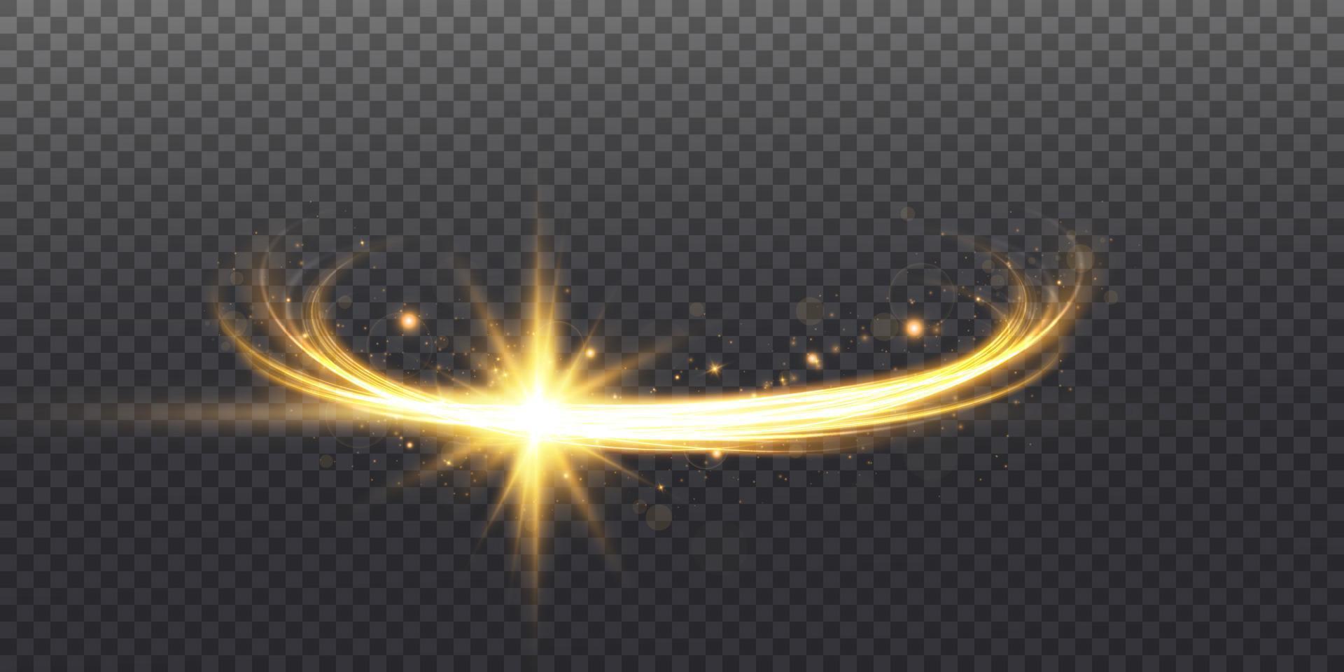 Abstract beautiful light background. Magic sparks on a dark background. Mystical speed stripes, glitter effect. Shine of cosmic rays. Neon lines of speed and fast wind. Glow effect, powerful energy. vector