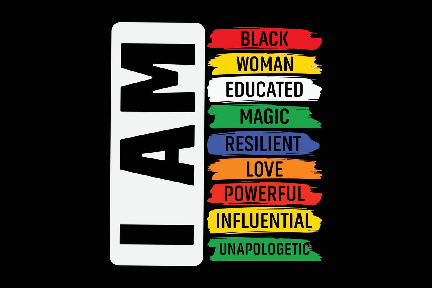 I Am Black Woman Educated Black History Month T-Shirt Design vector