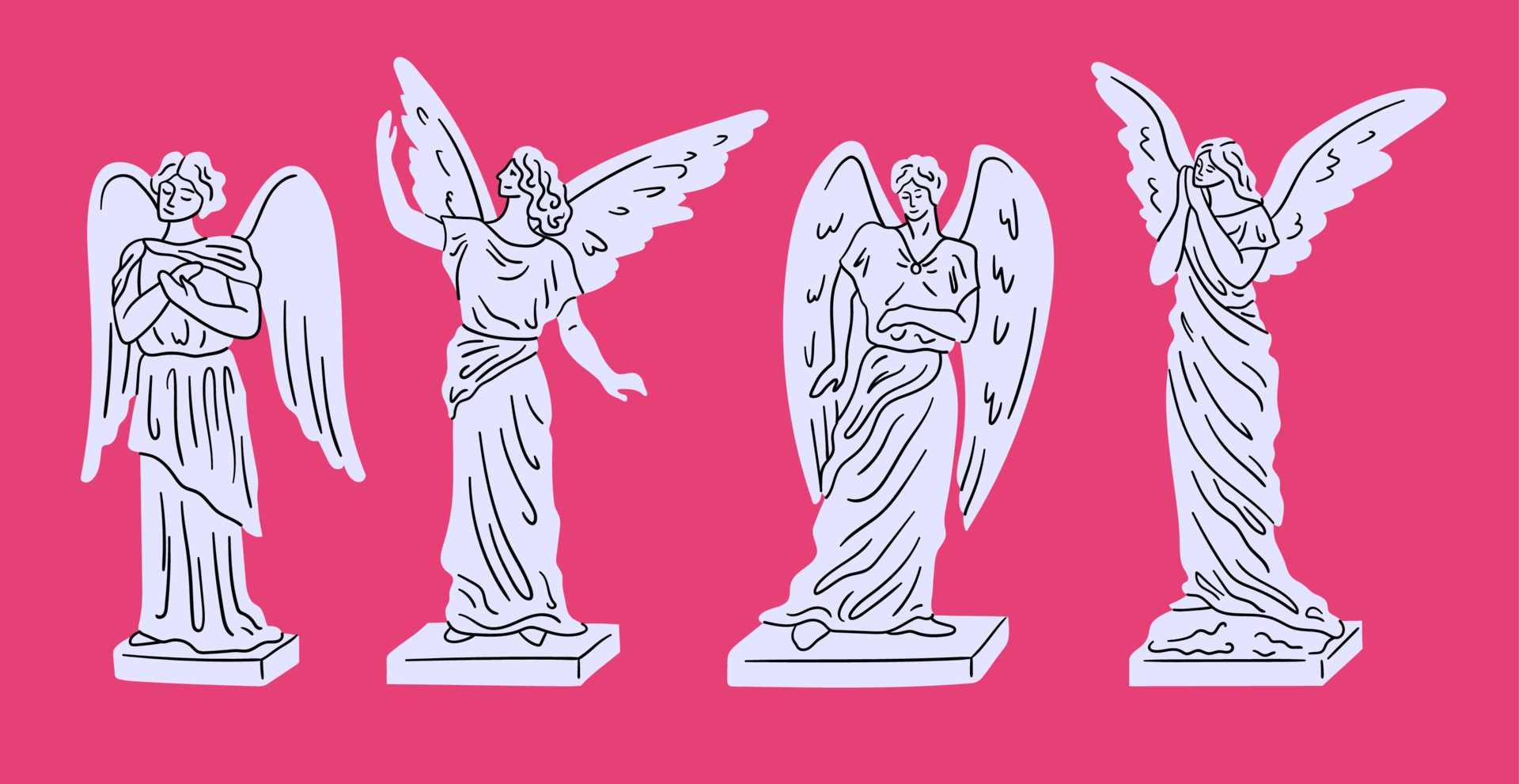 Cartoon White Marble Statues Set. Vector 21678452 Vector Art at Vecteezy